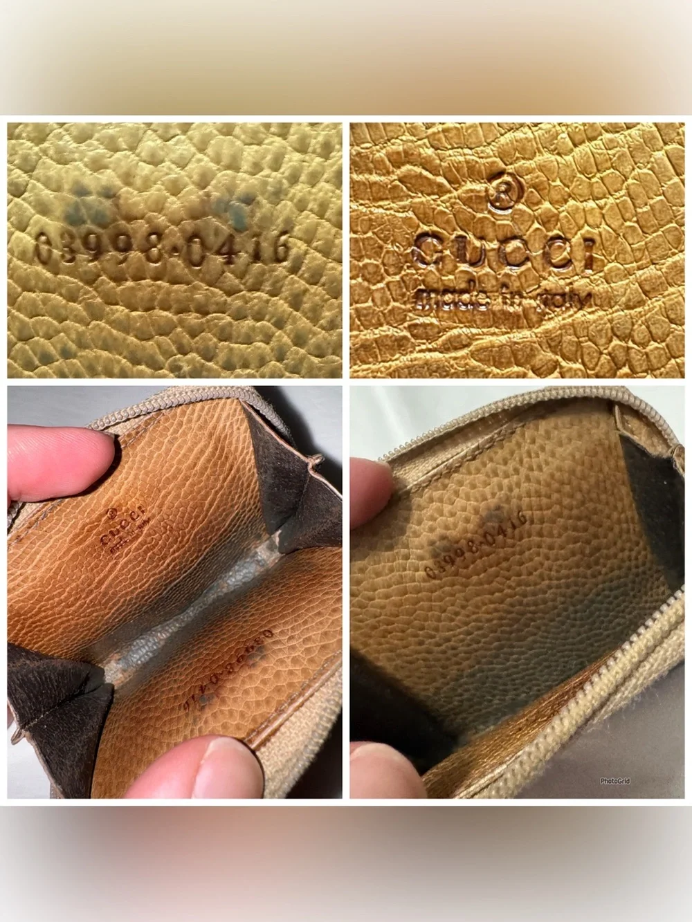 Gucci AUTHENTIC Vintage Brown Ostrich Leather Coin Purse Pouch Wallet - Picture 15 of 16
